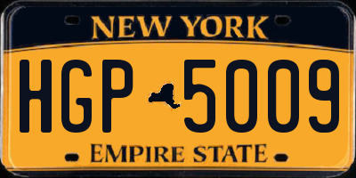 NY license plate HGP5009