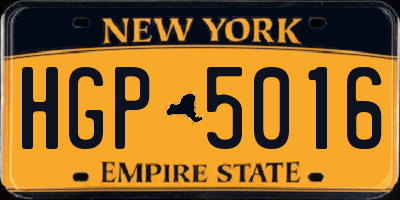 NY license plate HGP5016
