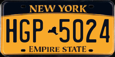 NY license plate HGP5024