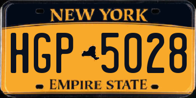 NY license plate HGP5028