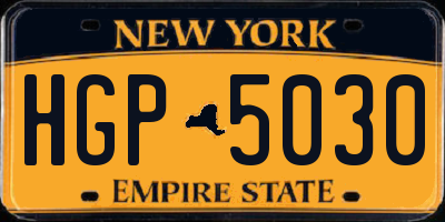 NY license plate HGP5030