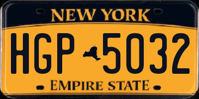 NY license plate HGP5032