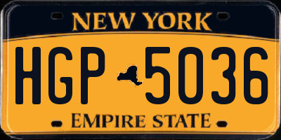 NY license plate HGP5036