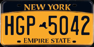 NY license plate HGP5042