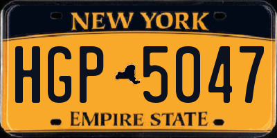 NY license plate HGP5047