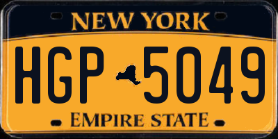 NY license plate HGP5049