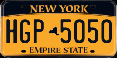 NY license plate HGP5050