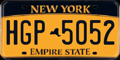 NY license plate HGP5052