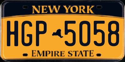 NY license plate HGP5058