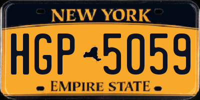 NY license plate HGP5059