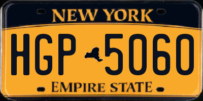 NY license plate HGP5060