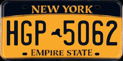 NY license plate HGP5062