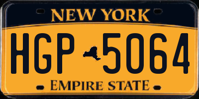 NY license plate HGP5064