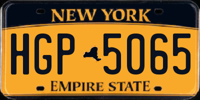 NY license plate HGP5065