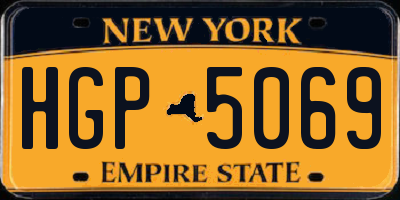 NY license plate HGP5069