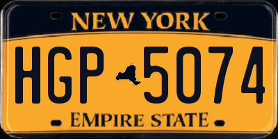 NY license plate HGP5074
