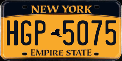 NY license plate HGP5075