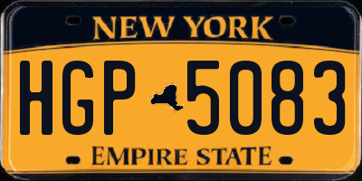 NY license plate HGP5083
