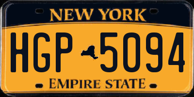 NY license plate HGP5094