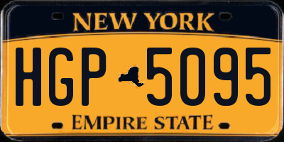 NY license plate HGP5095