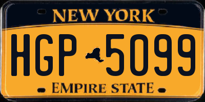 NY license plate HGP5099