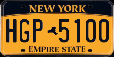 NY license plate HGP5100