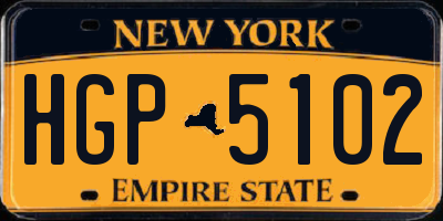 NY license plate HGP5102