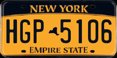 NY license plate HGP5106