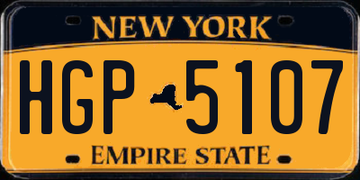 NY license plate HGP5107