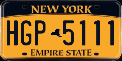 NY license plate HGP5111