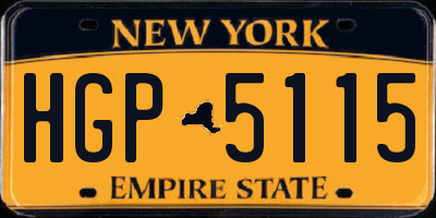 NY license plate HGP5115