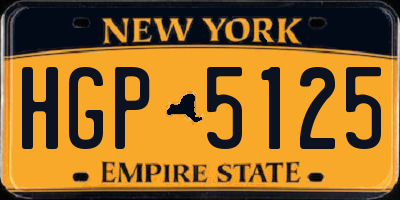 NY license plate HGP5125