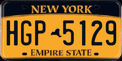 NY license plate HGP5129