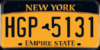 NY license plate HGP5131