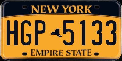 NY license plate HGP5133