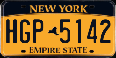 NY license plate HGP5142