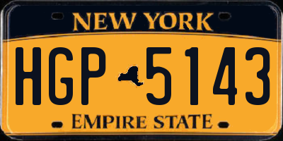 NY license plate HGP5143