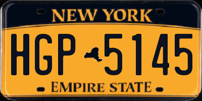 NY license plate HGP5145