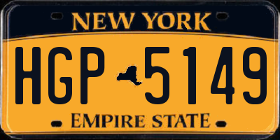 NY license plate HGP5149