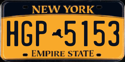 NY license plate HGP5153