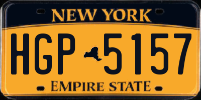 NY license plate HGP5157