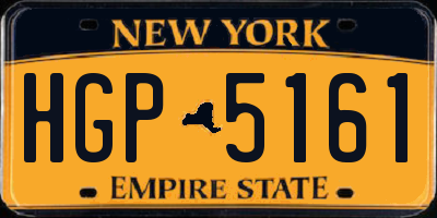 NY license plate HGP5161