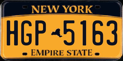 NY license plate HGP5163