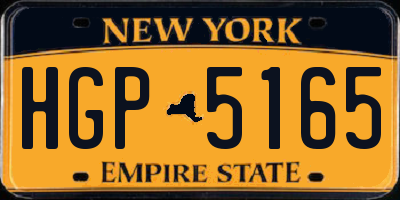 NY license plate HGP5165