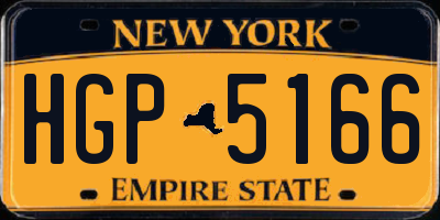 NY license plate HGP5166