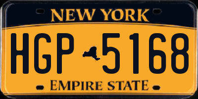 NY license plate HGP5168