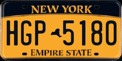 NY license plate HGP5180