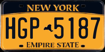 NY license plate HGP5187