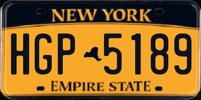 NY license plate HGP5189