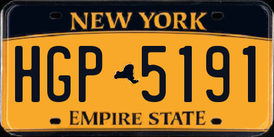 NY license plate HGP5191